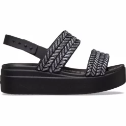 Crocs Brooklyn Woven Sparkle Low Wedge Sandals