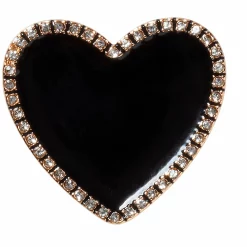 Crocs Jibbitz™ Black Heart Gold Outline Shoe Charm