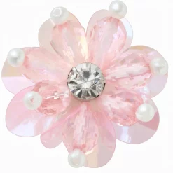 Crocs Jibbitz™ Pink Sequin Pearl Flower Shoe Charm