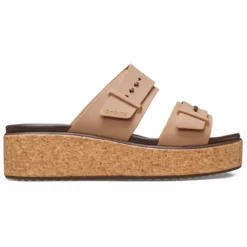Crocs Brooklyn Buckle LiteRide Low Wedge Cork Sandal